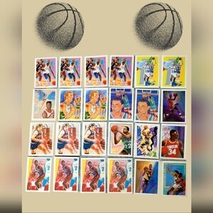 RAW MINT 1990 NBA HOOPS BASKETBALL CARD LOT 48 ~ FLEER, ALL STARS JORDAN